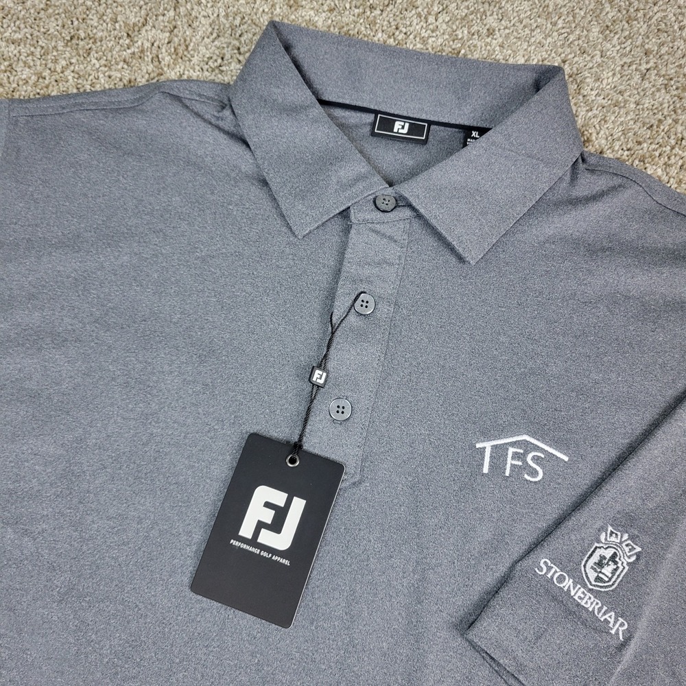 NWT FootJoy Mens XL Solid Gray Performance Stretch Golf Polo Short Sleeve